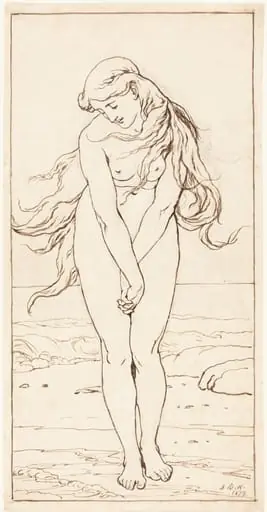 Standing Nude with Crossed Arms, by John Dawson Watson