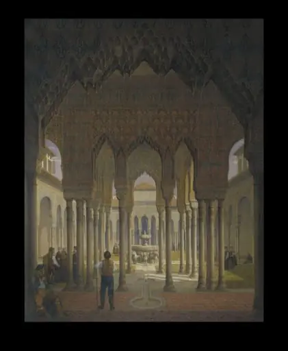 The Court of Lions in the Alhambra, Granada., by John Dobbin