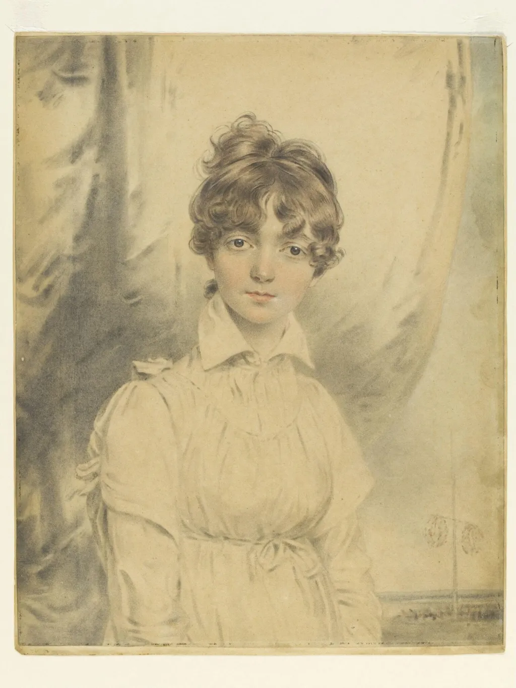 Ann Phoebe Downman, aged 15, by John Downman, watercolor, 1750