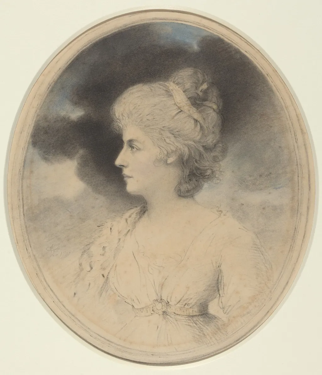 Portrait of a Woman in Profile, by John Downman, chalk, 1791