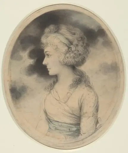 Portrait of a Woman with a Blue Sash, by John Downman