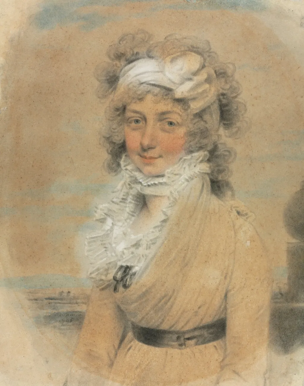 Young Lady with a White Bow on Her Head, by John Downman, 1795