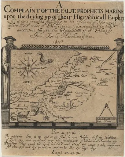 Frontispiece to Complaint of the False Prophets, by John de La Marche, by John Droeshout