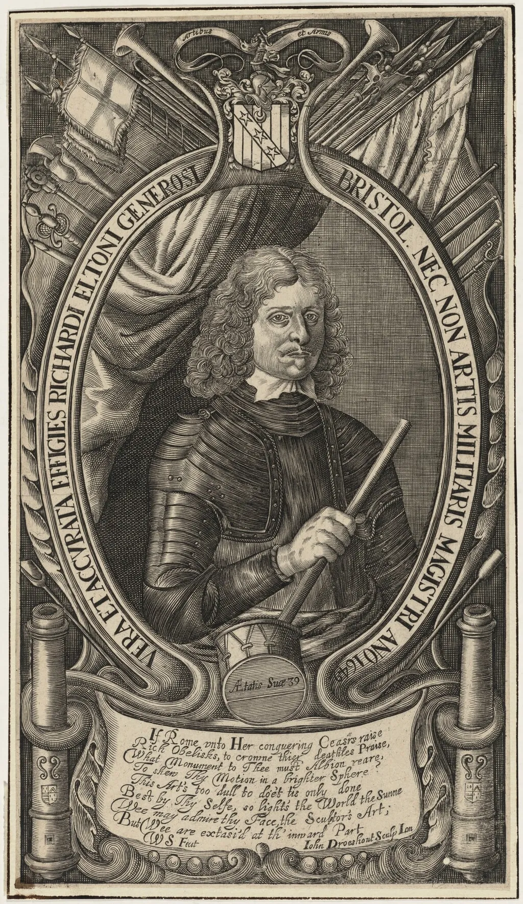 Richard Elton, by John Droeshout, ink, 1649