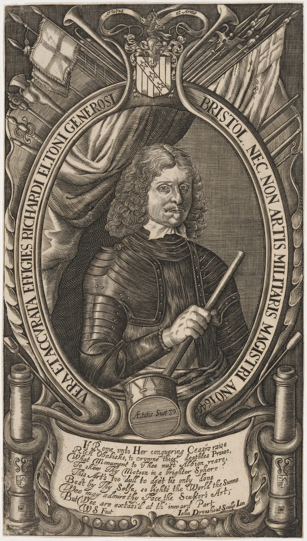 Richard Elton of Bristol, by John Droeshout, ink, 1650