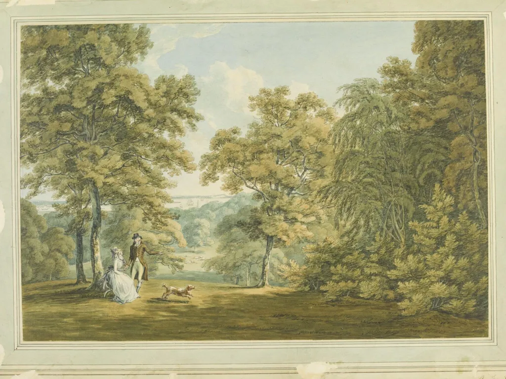 Greenwich Park, by John Emes, watercolor, 1794