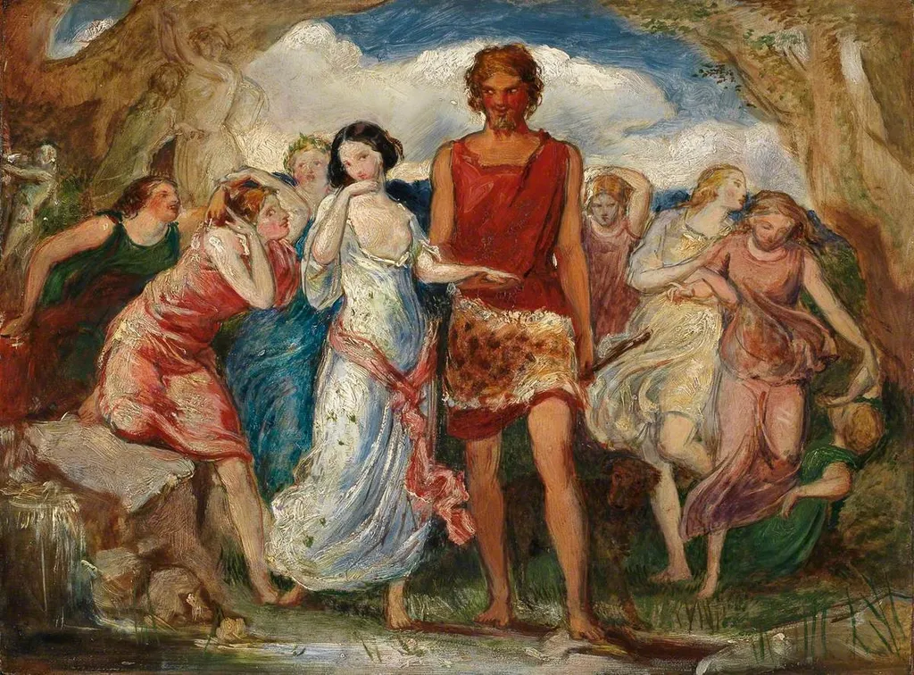 Cimon and Iphigenia, by John Everett Millais, oil, 1847