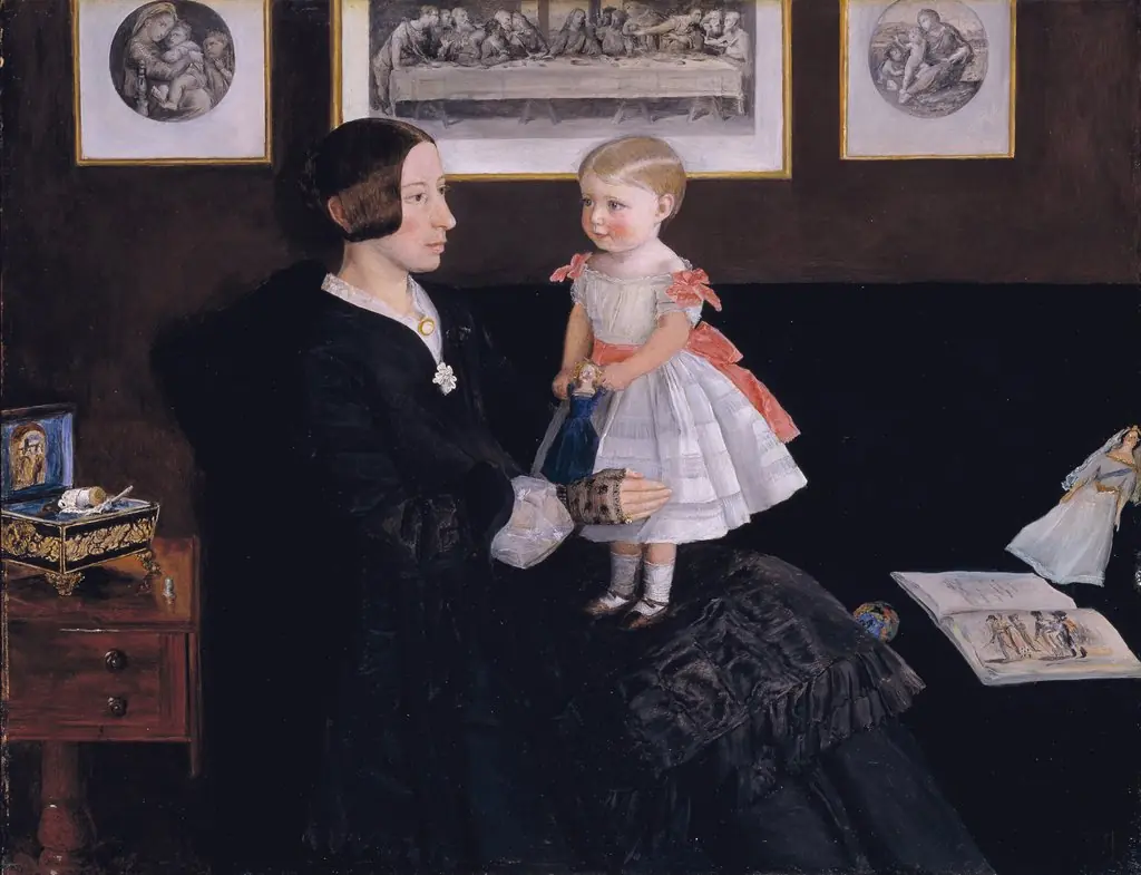 Mrs James Wyatt Jr and her Daughter Sarah, by John Everett Millais