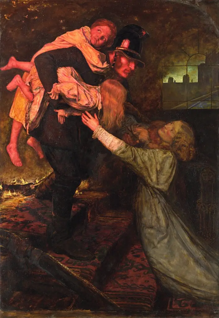 The Rescue, by John Everett Millais