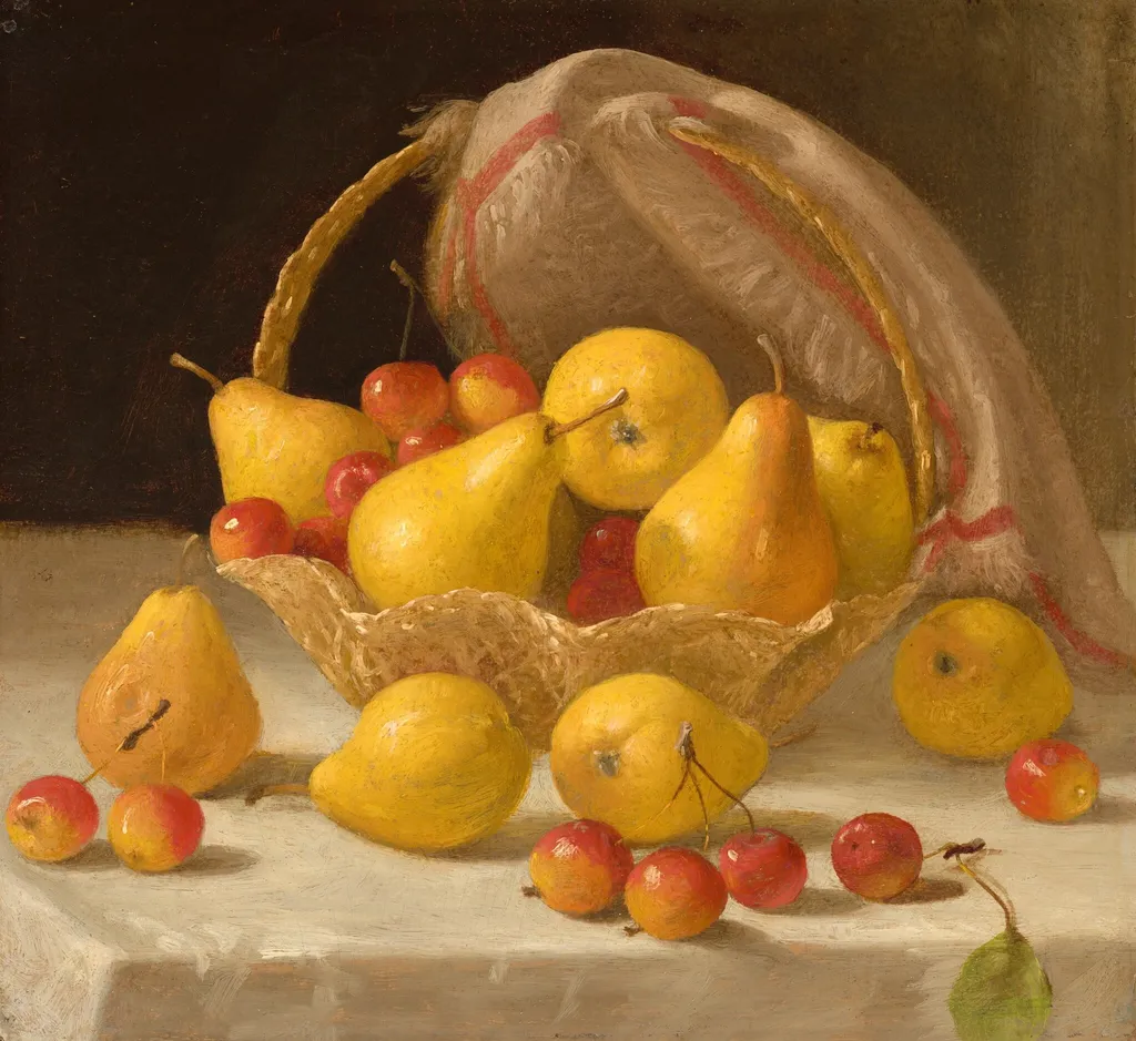 Basket of Pears and Crabapples, by John F. Francis, oil, 1847