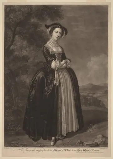 Mrs. Margaret Woffington in the Character of Mrs. Ford in the Merry Wives of Windsor, by John Faber II