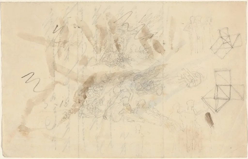 Angels Descending to the Daughters of Men, by John Flaxman, graphite, 1821