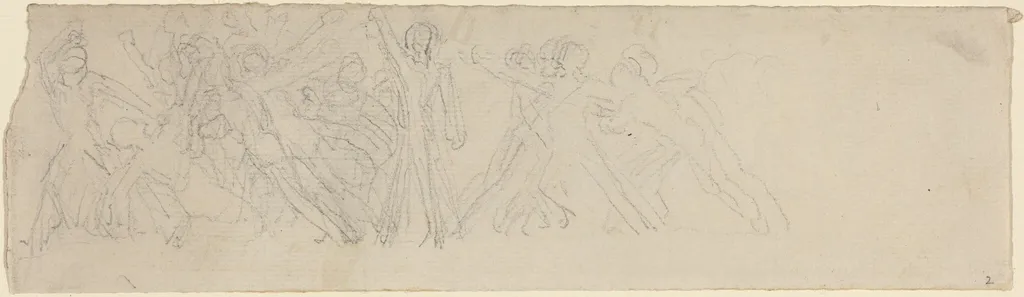 Antique Battle Scene (?), by John Flaxman, graphite, 1790