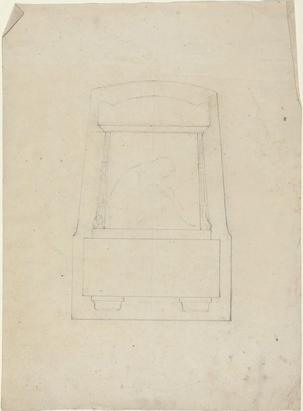 Design for a Monument, by John Flaxman, graphite, 1790