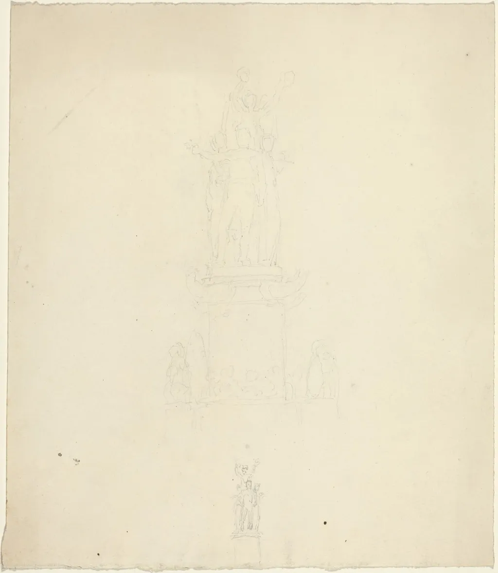 Design for Monument or Metalwork, by John Flaxman, graphite, 1790