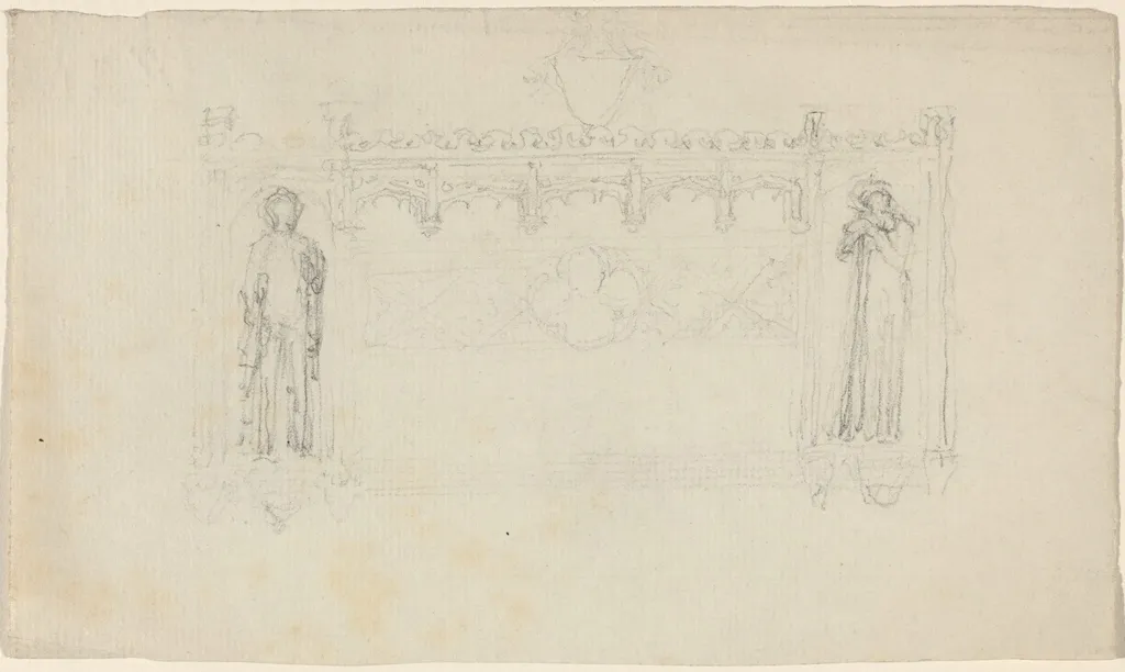 Design for the Simcoe Monument, Exeter Cathedral, by John Flaxman, graphite, 1814