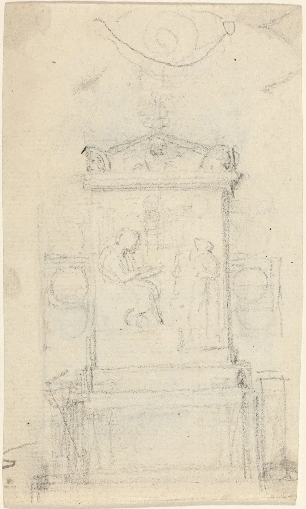Design for the Tomb of Dr. Joseph Warton, by John Flaxman, graphite, 1804