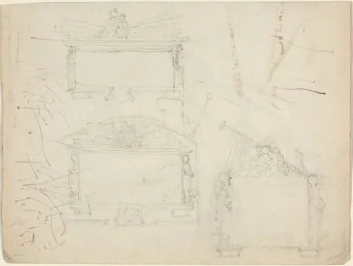 Designs for Monuments [recto and verso], by John Flaxman