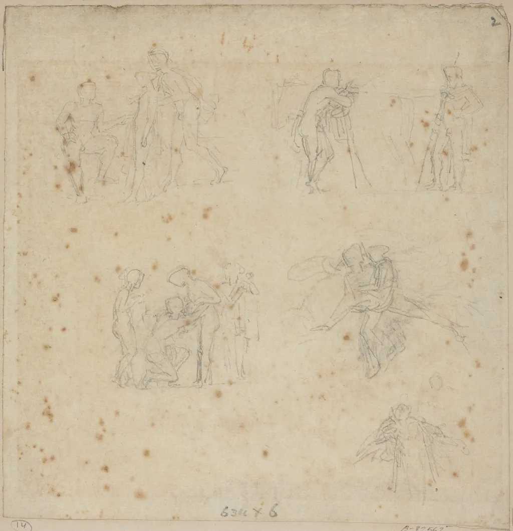 Figure Studies, by John Flaxman, graphite, 1790