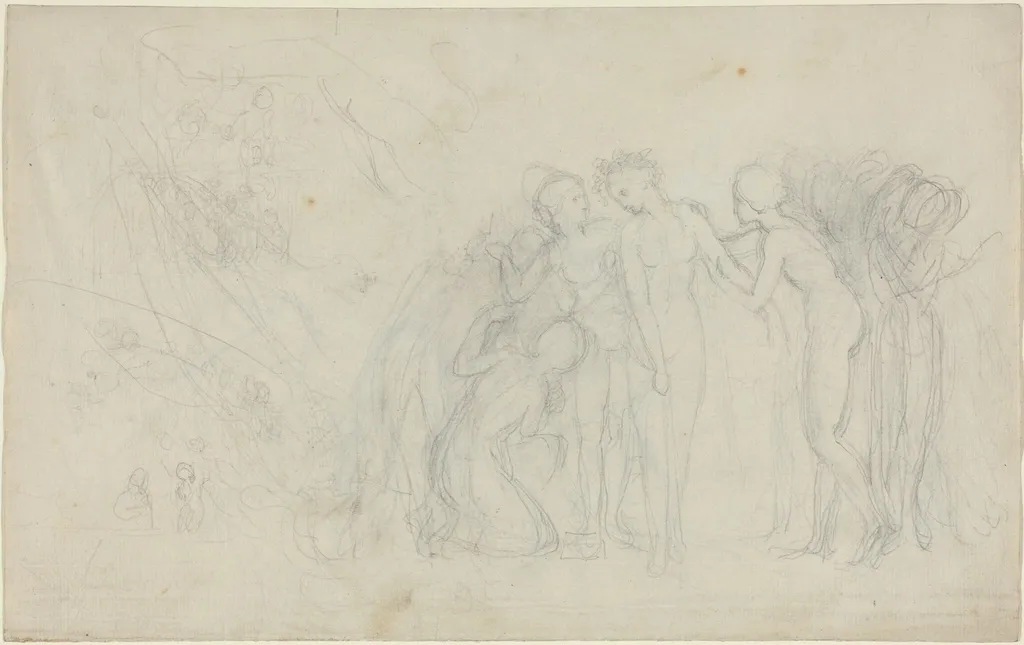 Group of Female Figures, by John Flaxman, graphite, 1790