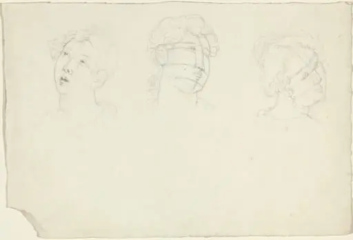 Head of Mary Magdalen and Two Saints (?), by John Flaxman