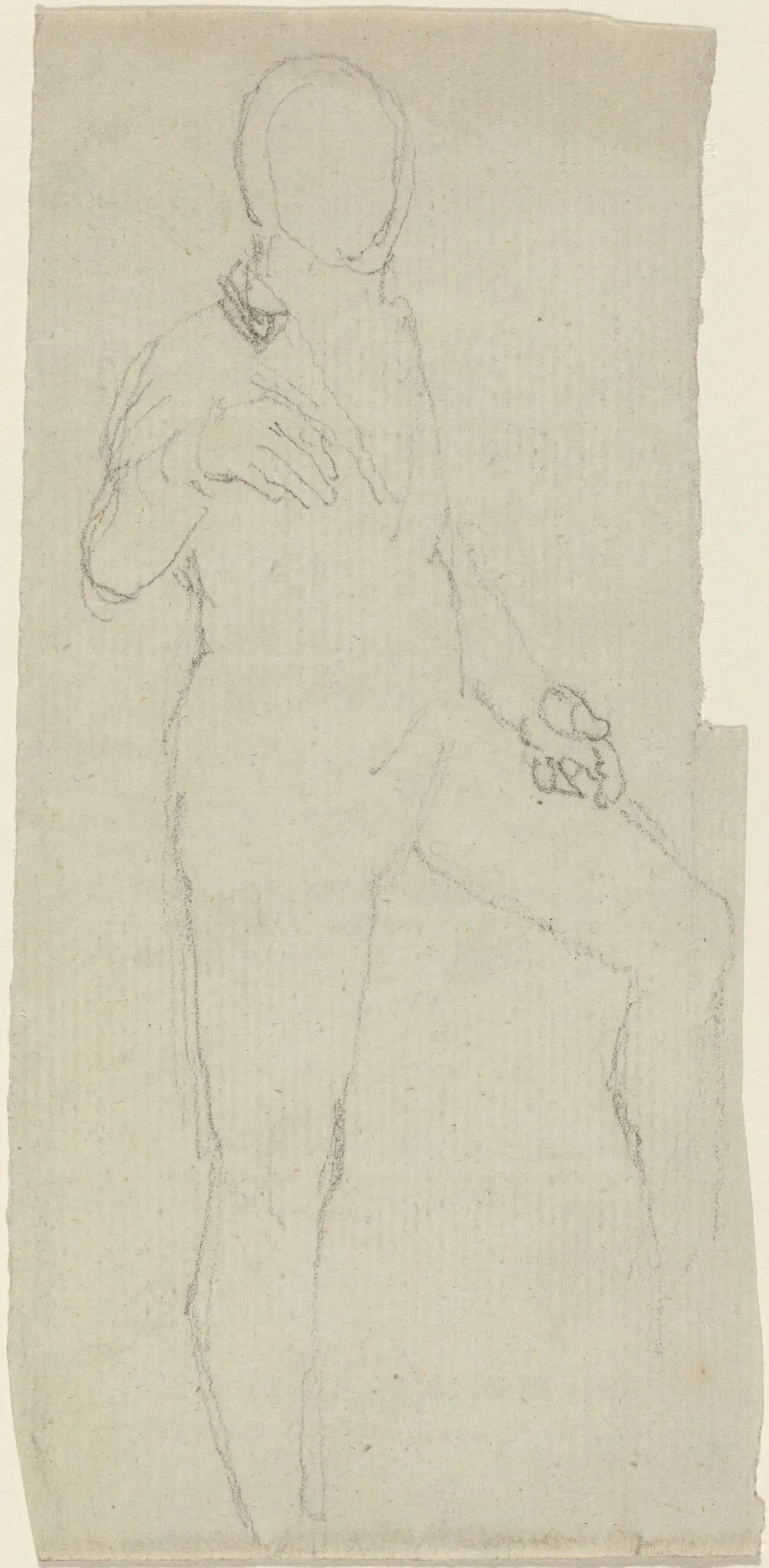 Male Figure in Contemporary Dress, by John Flaxman, graphite, 1801