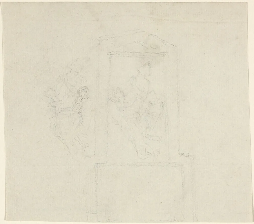 Monument to Agnes Cromwell (?), by John Flaxman, graphite, 1799