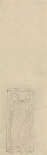 Relief with Two Cloaked Figures, by John Flaxman