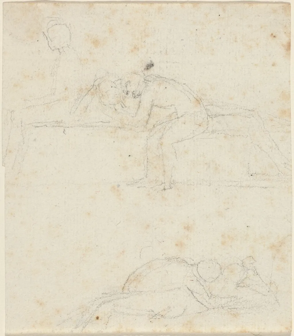 Sheet of Studies, by John Flaxman, graphite, 1790