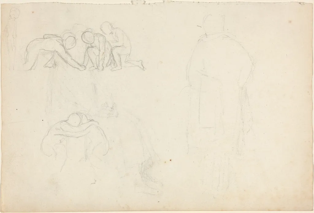 Sheet of Studies, by John Flaxman, graphite, 1790
