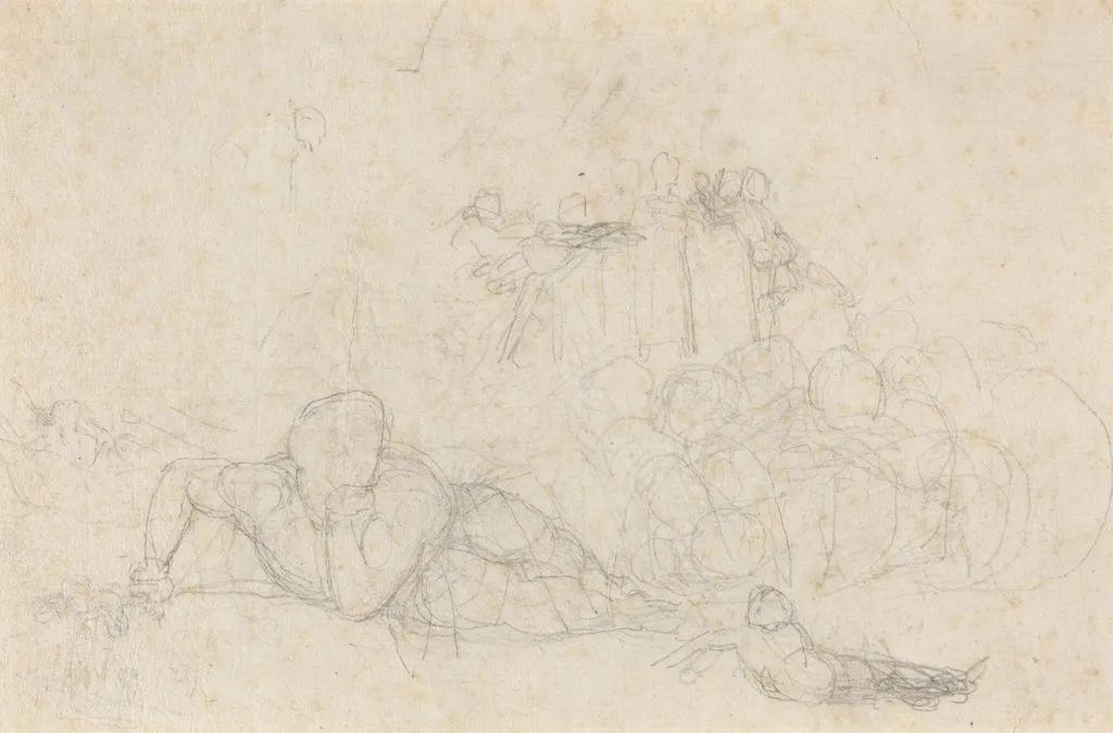 Sheet of Studies, by John Flaxman, graphite, 1790