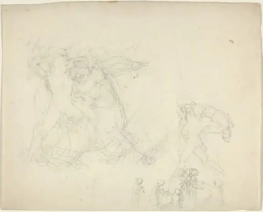 Sheet of Studies, including a Man Battling a Centaur, by John Flaxman