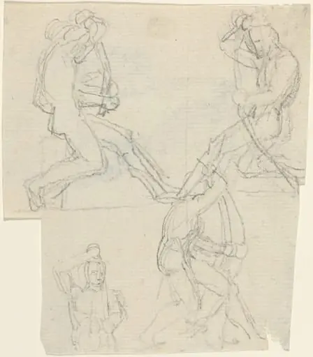 Sheet of Studies [recto and verso], by John Flaxman