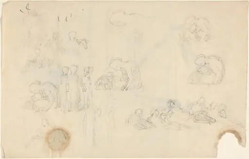 Sheet of Studies [recto and verso], by John Flaxman