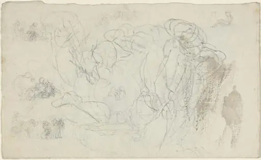 Sheet of Studies [recto and verso], by John Flaxman