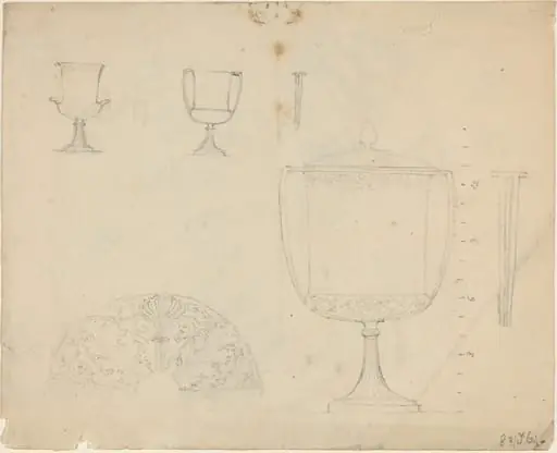 Sheet of Studies [recto and verso], by John Flaxman