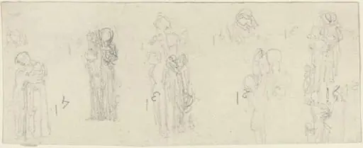 Sheet of Studies [recto and verso], by John Flaxman