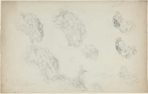 Sheet of Studies [recto and verso], by John Flaxman