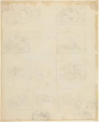 Sheet of Studies [recto and verso], by John Flaxman