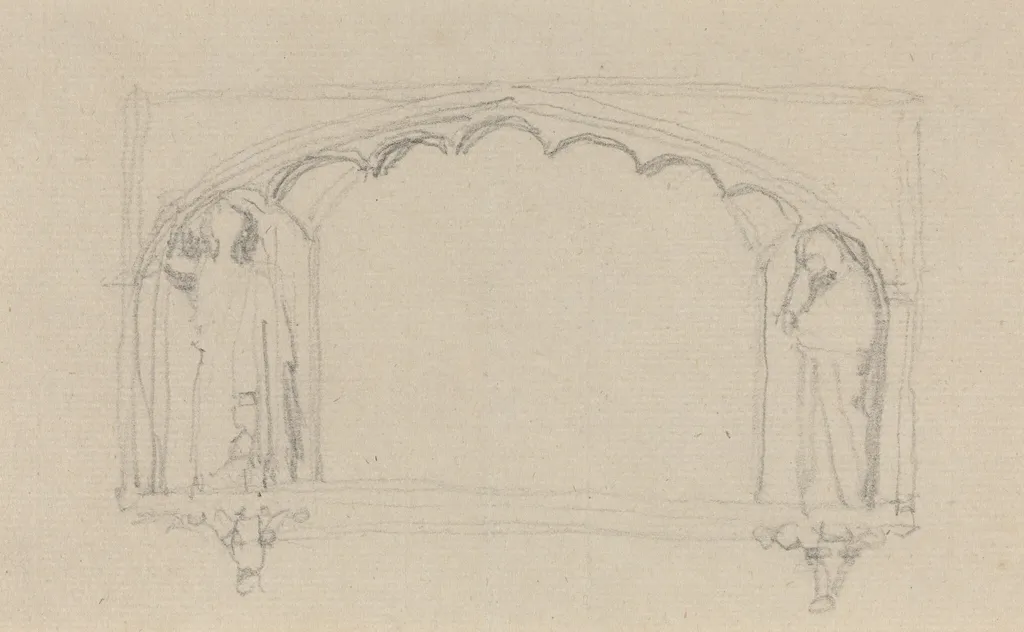 Sketch for a Gothic Monument (the Simcoe Monument?), by John Flaxman, graphite, 1814