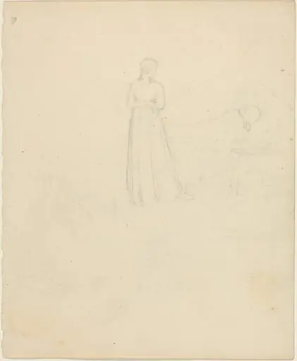 Standing Female Figure Looking at Reclining and Seated Figures, by John Flaxman
