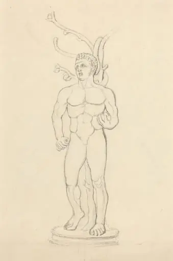 Statue of a Male Nude before a Tree, by John Flaxman