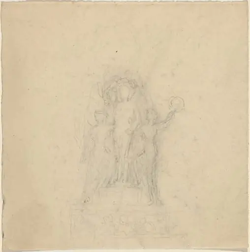 Studies for a Monument with the Crowning of a Figure [recto and verso], by John Flaxman