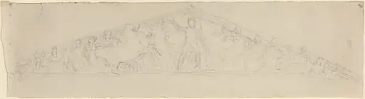 Study for Reconstruction of West Pediment of the Parthenon, by John Flaxman