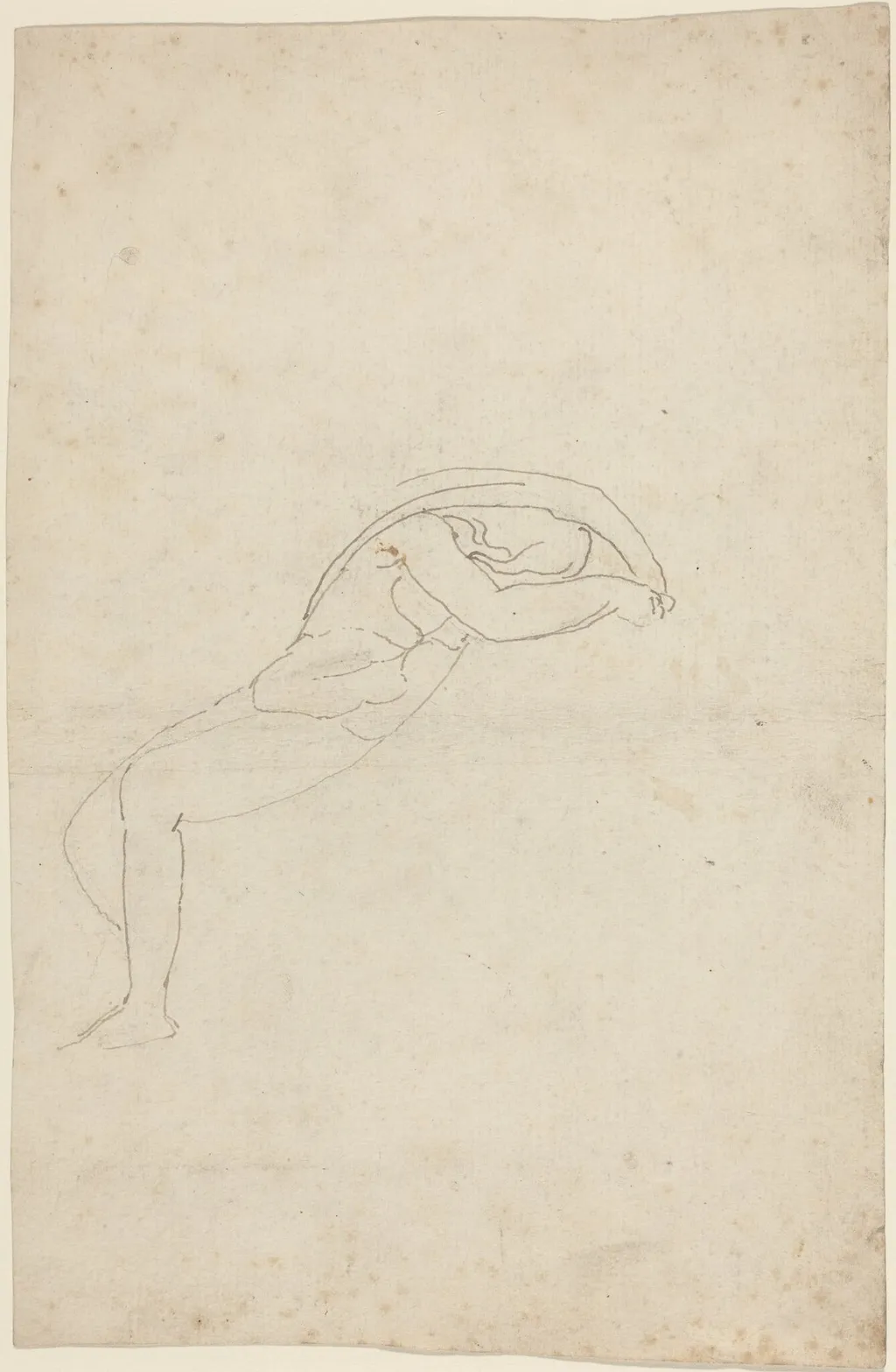 Study of a Semi-Reclining Figure, by John Flaxman, ink, 1790