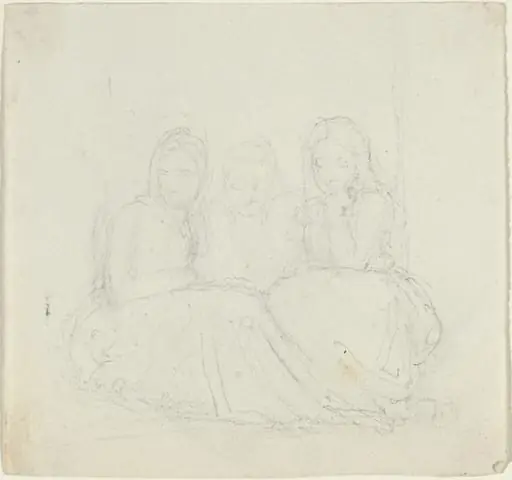 Three Seated Female Figures, by John Flaxman