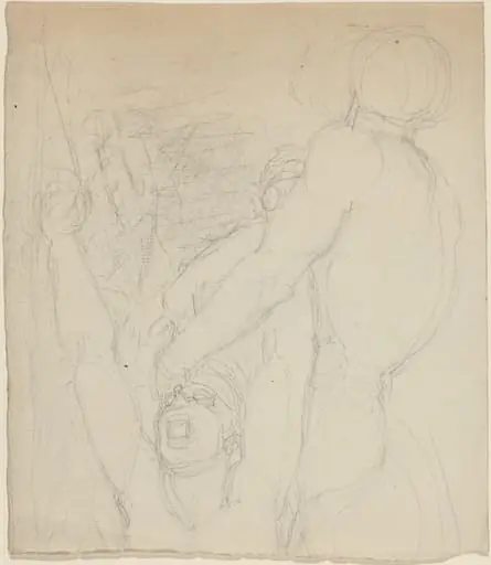 Two Fighting Figures, by John Flaxman