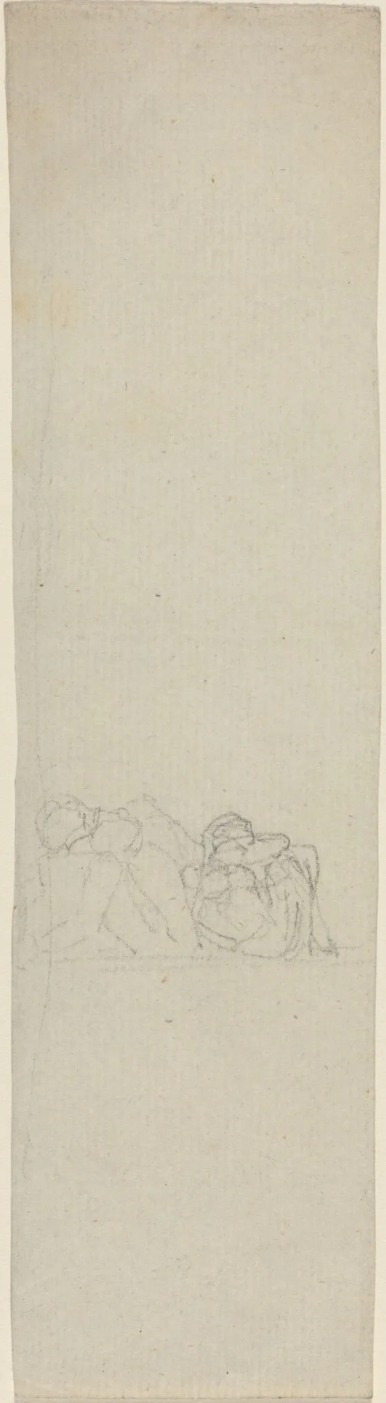 Two Huddled Figures, by John Flaxman, graphite, 1790