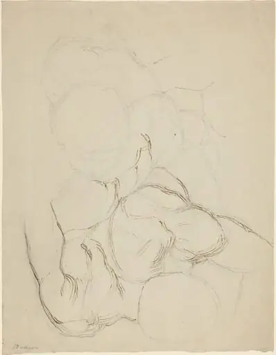 Two Male Nudes seen from Above, by John Flaxman