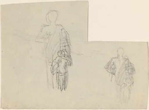 Two Studies of Standing Figure and Child, by John Flaxman